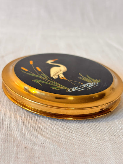 Vintage Crane Compact Mirror With Original Puff - I'd Wear That