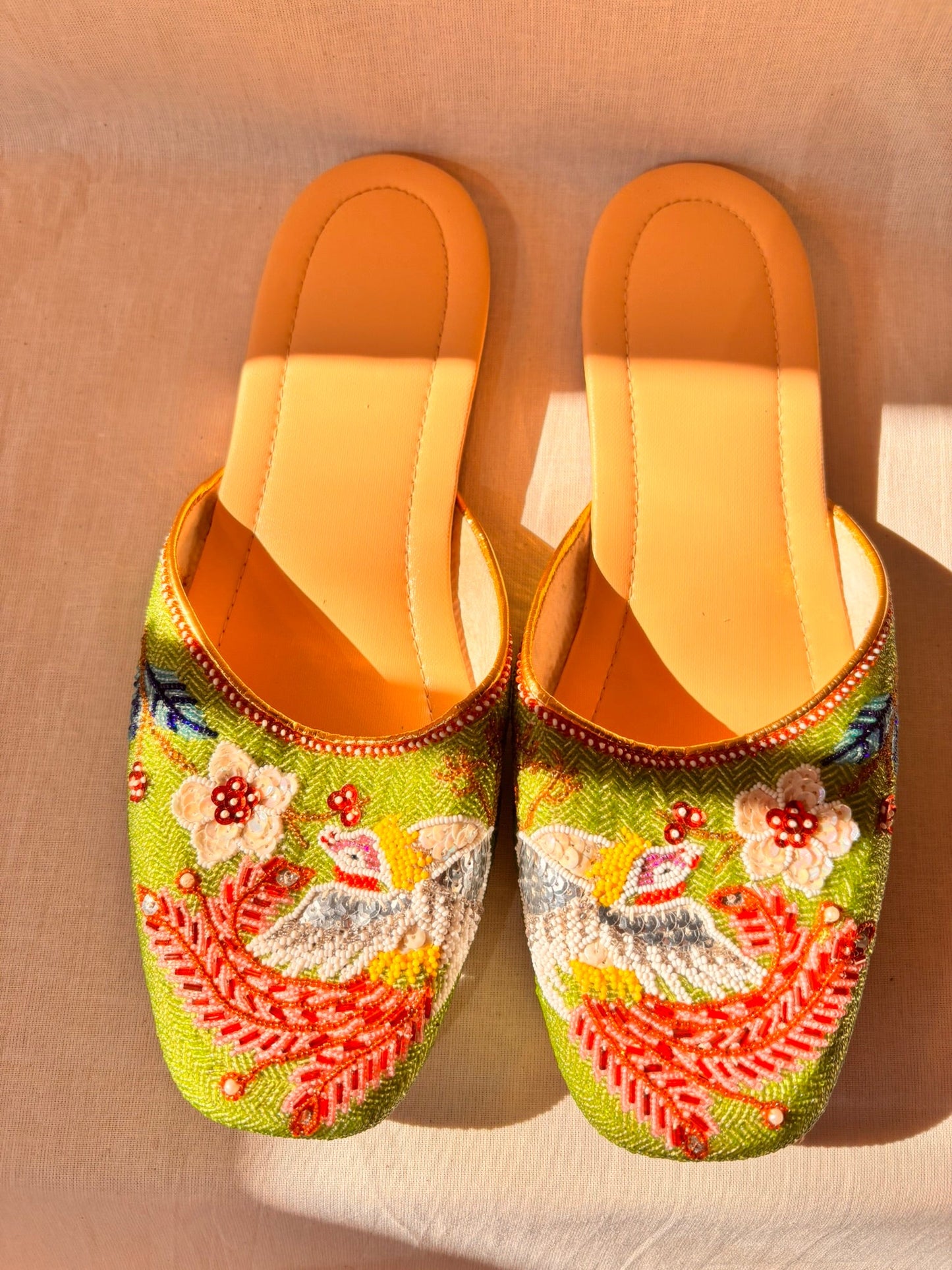 Vintage Green Beaded Chinese Slippers | Never Worn - I'd Wear That