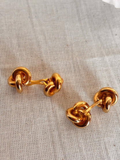 Vintage Knot Cufflinks – Gold Tone 1980s - I'd Wear That