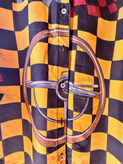 Vintage Mulberry Silk Motorsport Print Shirt - I'd Wear That