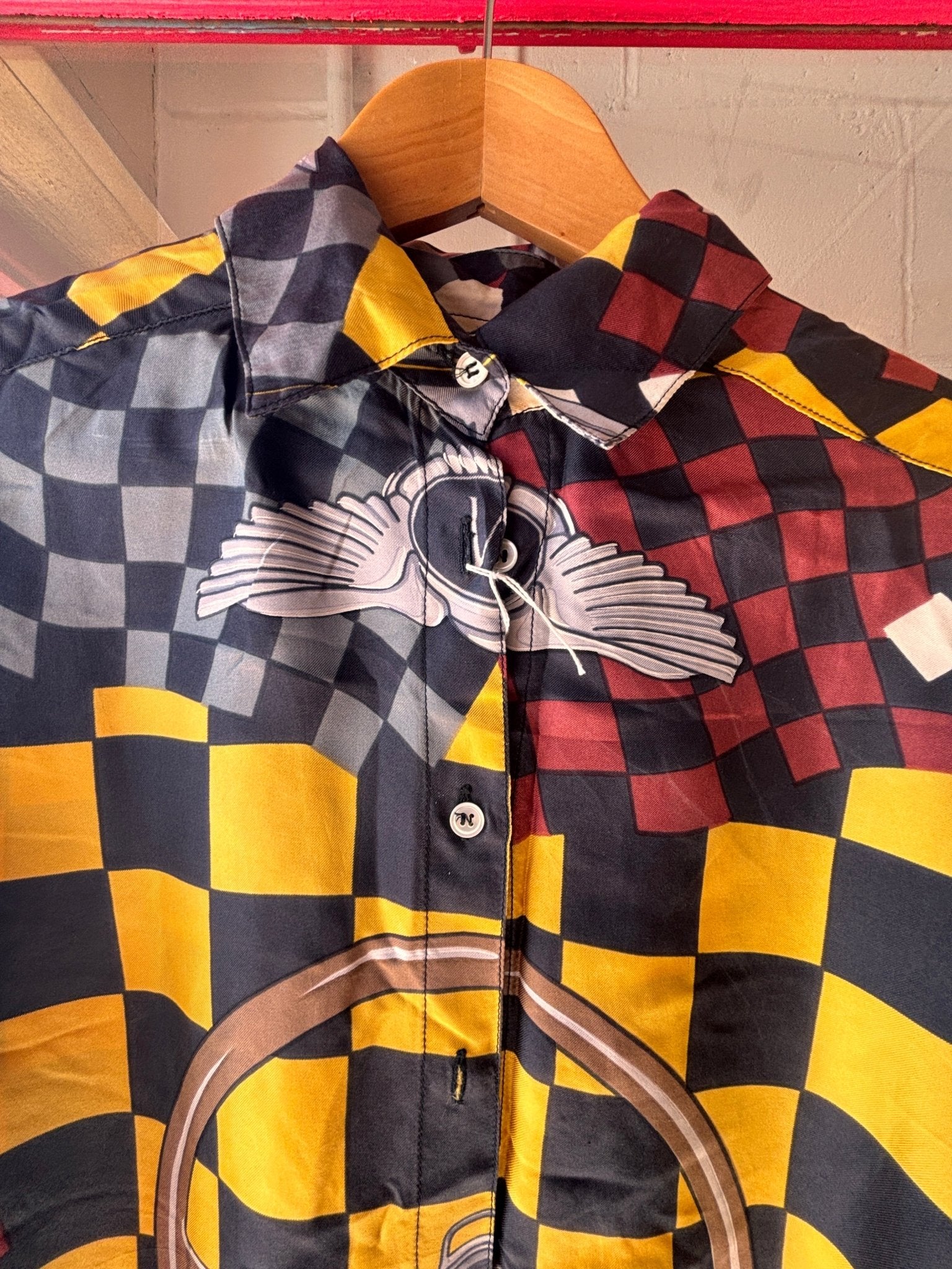 Vintage Mulberry Silk Motorsport Print Shirt - I'd Wear That