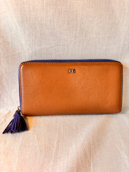 Vintage Purificación García Leather Shoulder Bag & Matching Wallet – Tan | Spanish Designer - I'd Wear That