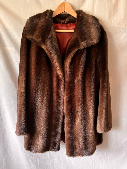 Vintage Rybel Faux Fur Coat – Dark Brown Mid Length - I'd Wear That