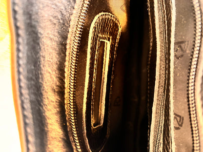 Vintage Spanish Leather Kelly Style Handbag | Black & Tan Leather Bag - I'd Wear That