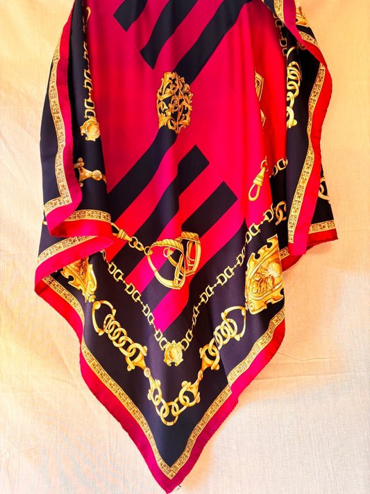 Vintage Viyella Equestrian Print Scarf – 90cm - I'd Wear That